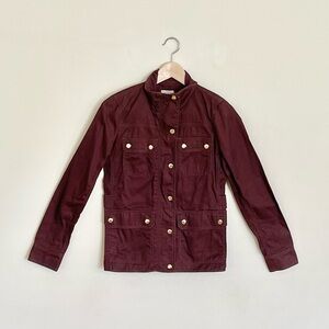J. Crew The Downtown Utility Field Jacket Dark Wine Women’s size XXS